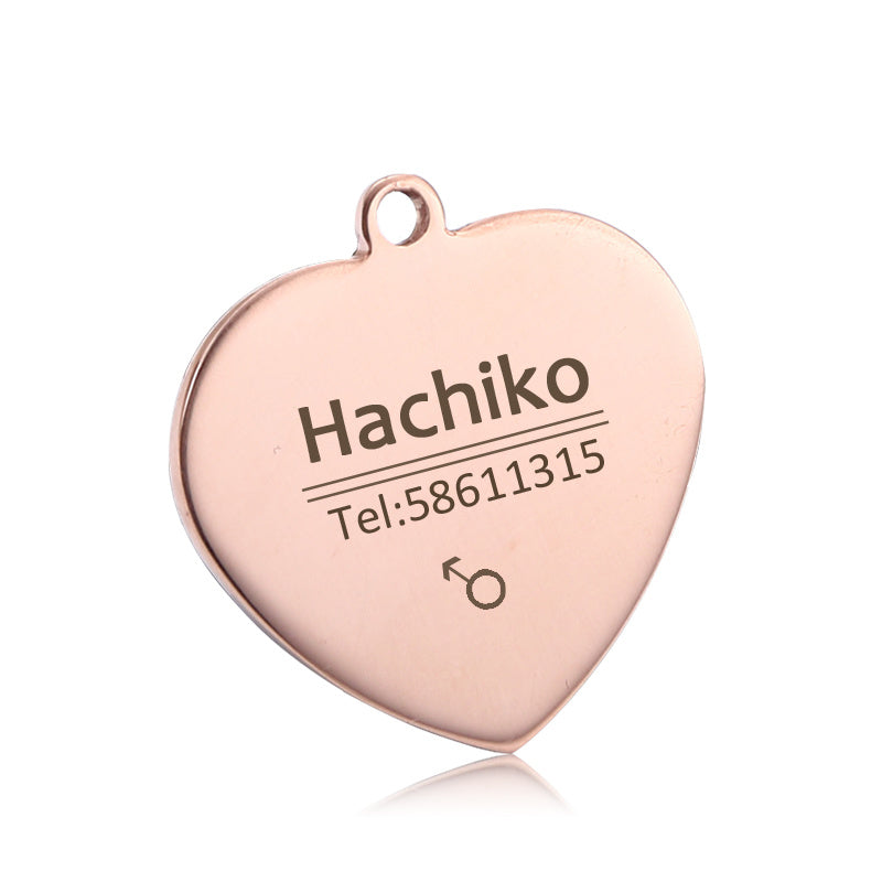 Pet Titanium Steel Tag - Custom Engraved with Name, Phone Number, Address, and Photo