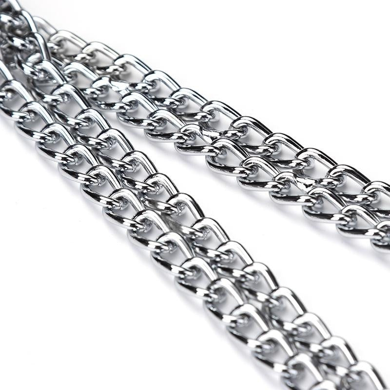 Chrome-Plated Double-Row Chain Dog Collar