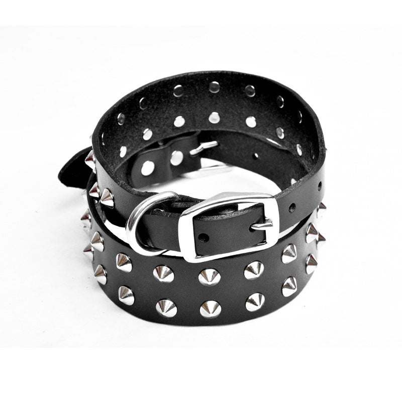 Luxury Cowhide Diamond Anti-Bite Pet Neckband