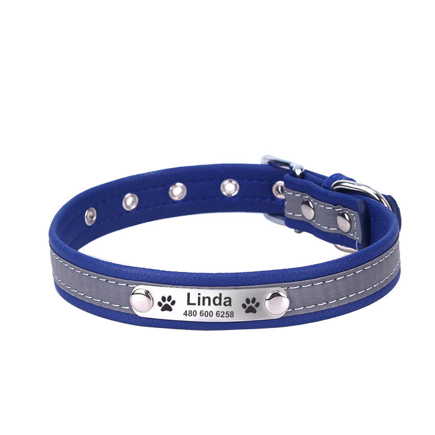 Reflective Lettering Microfiber Dog Collar