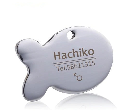 Pet Titanium Steel Tag - Custom Engraved with Name, Phone Number, Address, and Photo