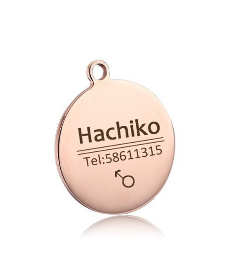 Pet Titanium Steel Tag - Custom Engraved with Name, Phone Number, Address, and Photo