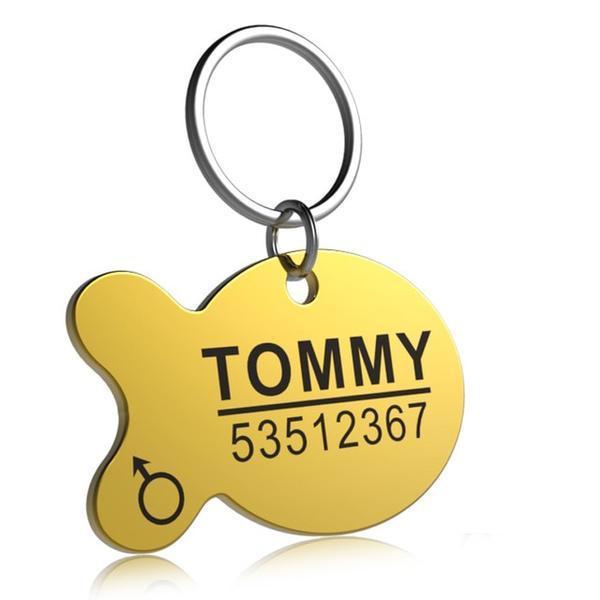 Pet Titanium Steel Tag - Custom Engraved with Name, Phone Number, Address, and Photo