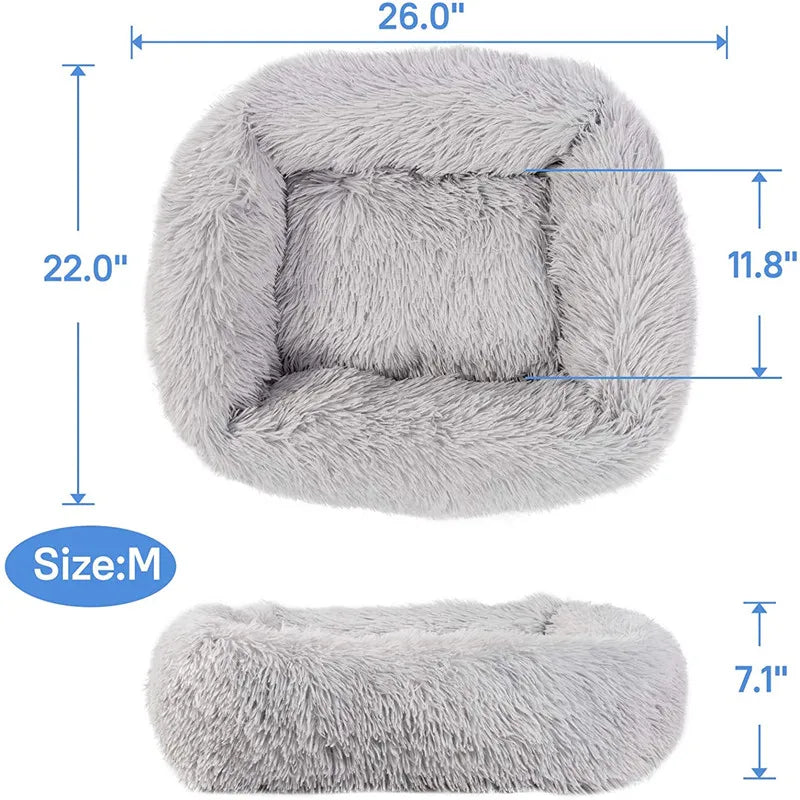 Luxury Plush Dog Bed: Calming Washable Mat