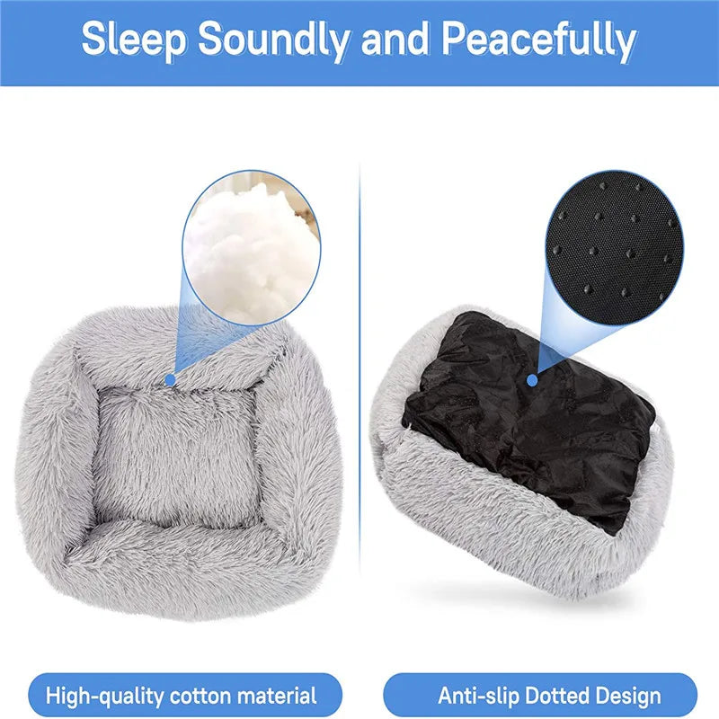 Luxury Plush Dog Bed: Calming Washable Mat