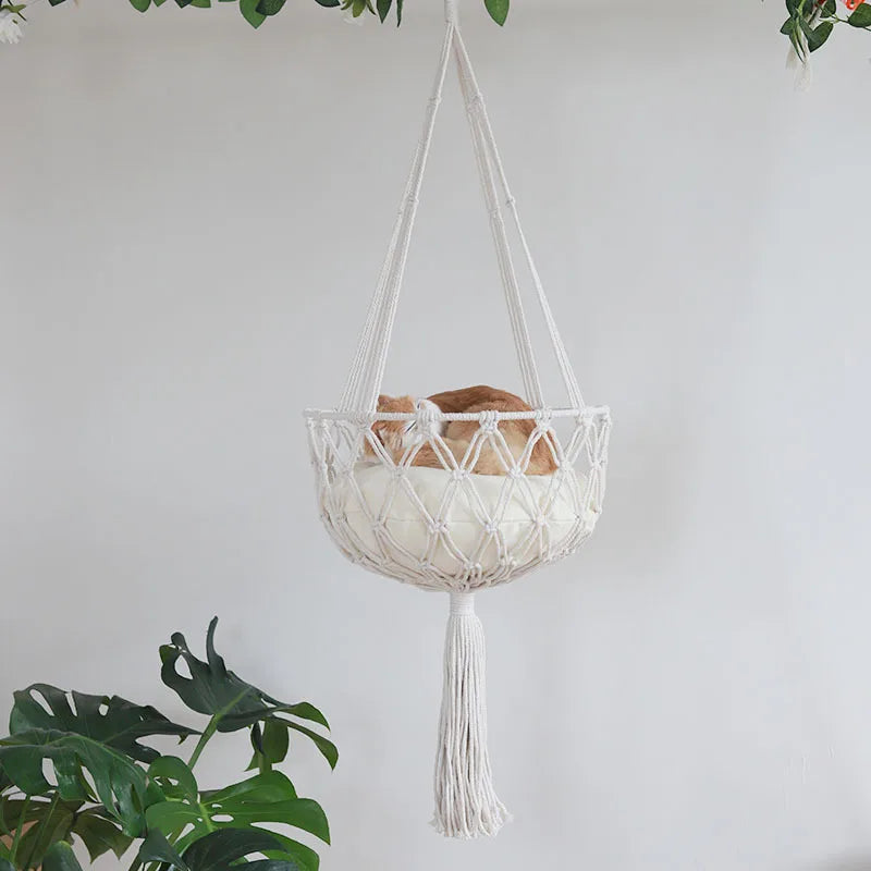 CozyCat Handwoven Hammock Bed