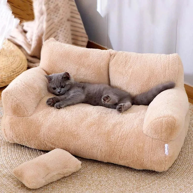 Luxury Plush Cat Bed Sofa