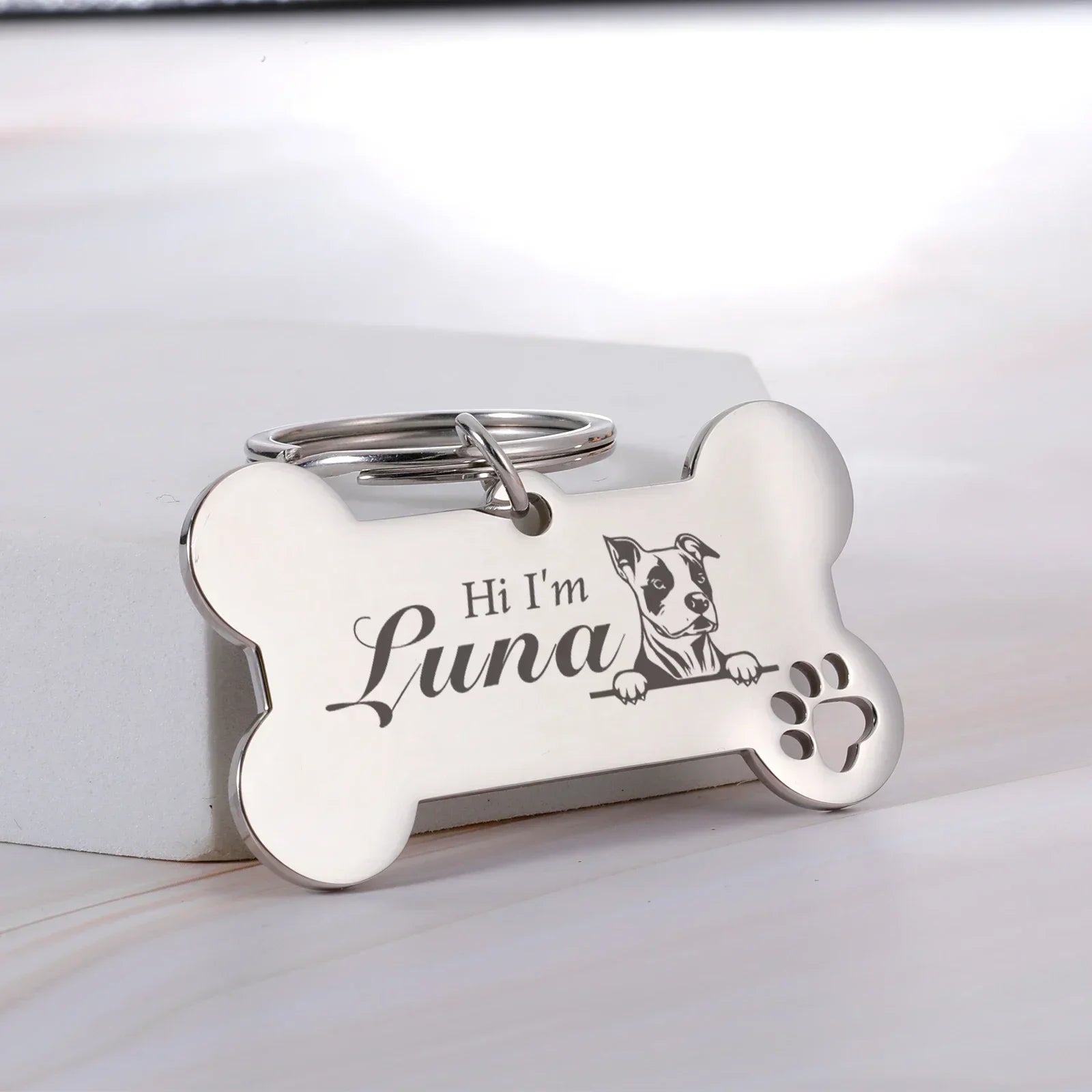 Custom Engraved Bone Pendant Dog Collar Tag